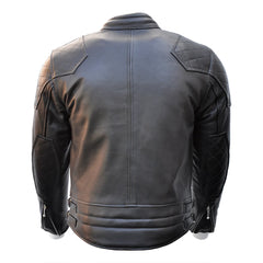 '76 Cafe Racer motorcycle leather jacket in black