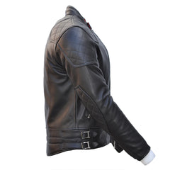 '76 Cafe Racer Motorradlederjacke in schwarz