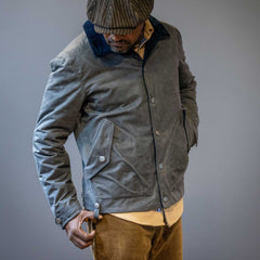 Pollux Padded Wax Jacket in Stone