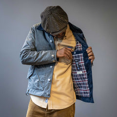 Pollux Padded Wax Jacket in Stone