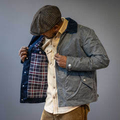 Pollux Padded Wax Jacket in Stone