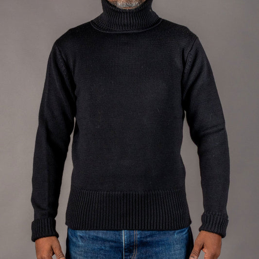 Pike Brothers1923 Turtle Neck Sweater schwarzPulloverBritish Parts Luzern