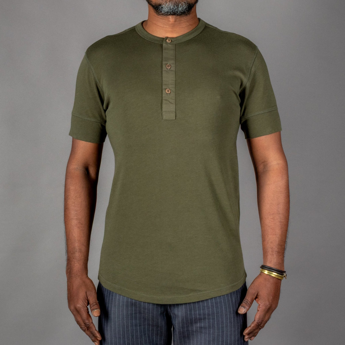 Pike Brothers1927 Henley Shirt Short Sleeve Mojave greenHenleyBritish Parts Lucerne