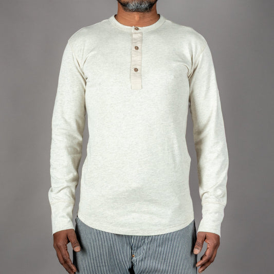 Pike Brothers1927 Henley Shirt long sleeve ecru melangeHenleyBritish Parts Luzern