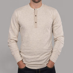 Pike Brothers1927 Henley Shirt long sleeve ecru melangeHenleyBritish Parts Luzern
