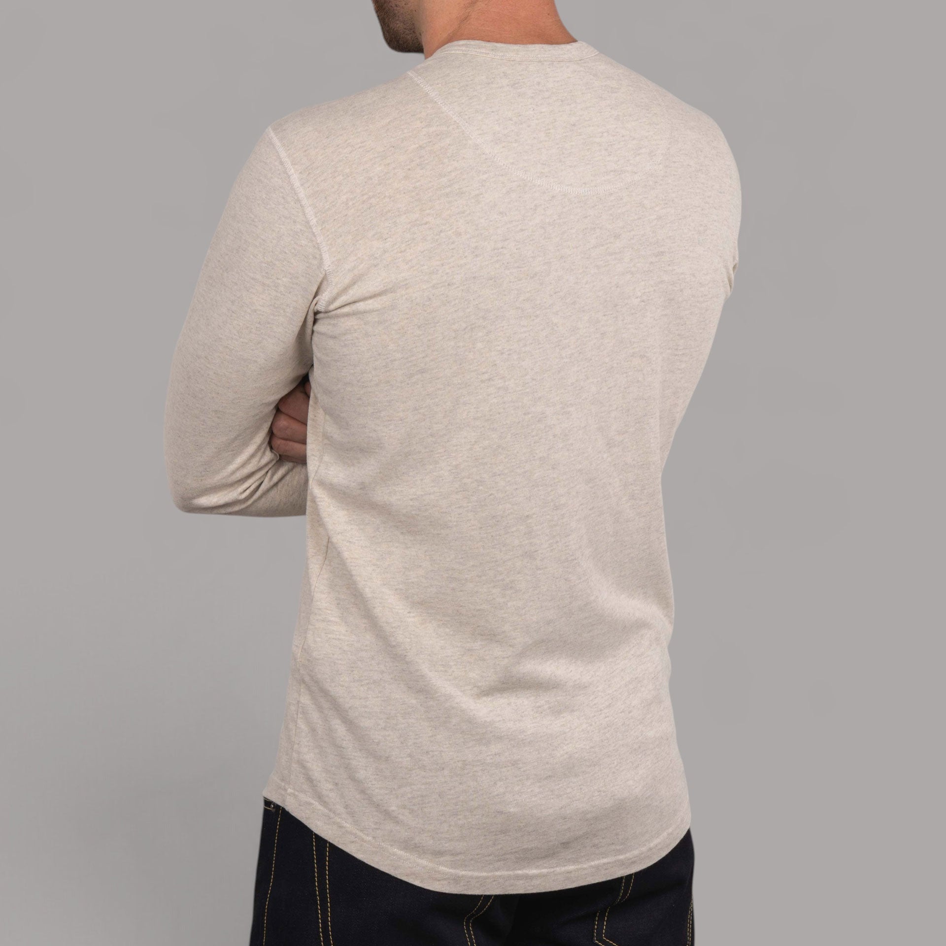 Pike Brothers1927 Henley Shirt long sleeve ecru melangeHenleyBritish Parts Luzern