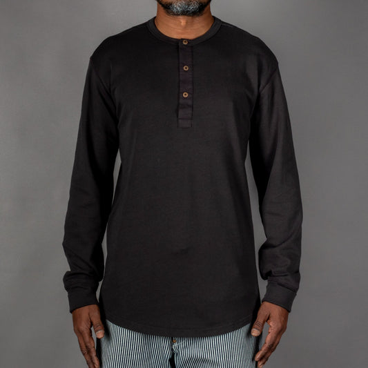 Pike Brothers1927 Henley Shirt long sleeve faded blackHenleyBritish Parts Luzern
