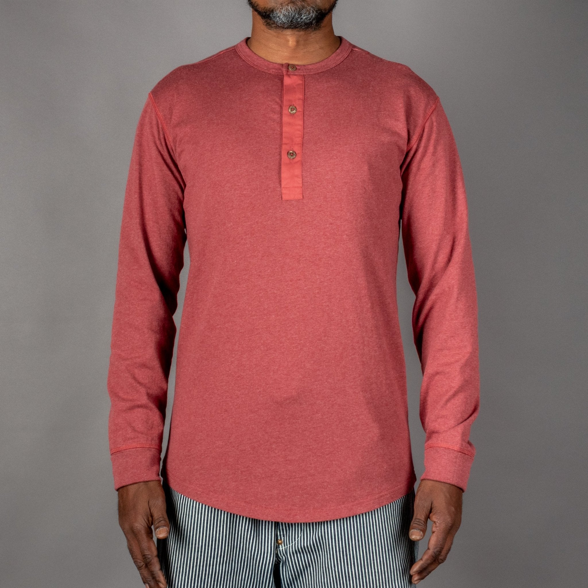 Pike Brothers1927 Henley Shirt long sleeve garnet redHenleyBritish Parts Lucerne