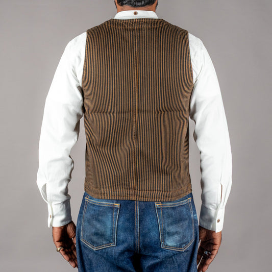 Pike Brothers1937 Roamer Vest Hickory Stripes BrownWestenBritish Parts Luzern