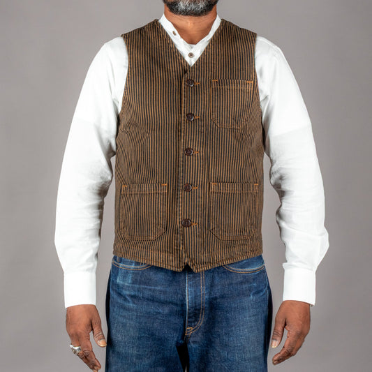 Pike Brothers1937 Roamer Vest Hickory Stripes BrownWestenBritish Parts Luzern