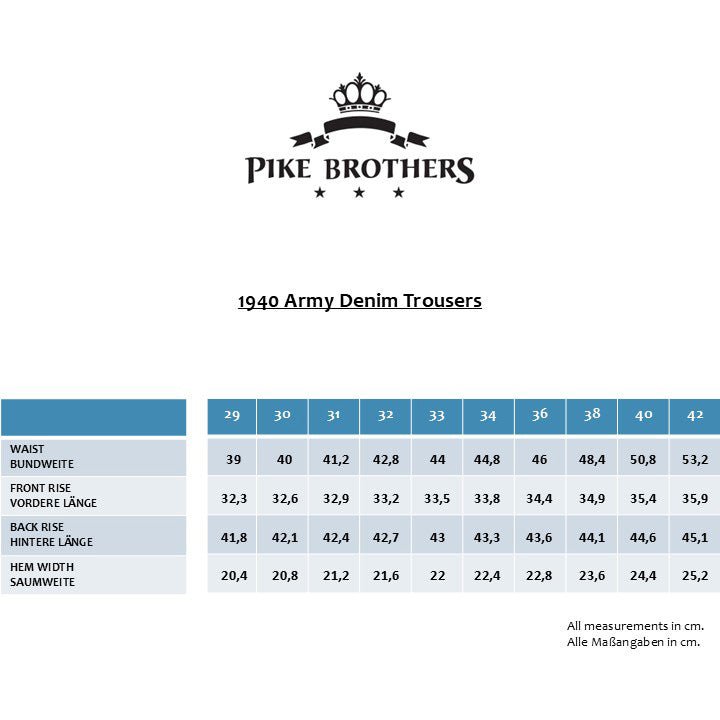 Pike Brothers1940 Army Denim Trousers IndigoHosenBritish Parts Luzern