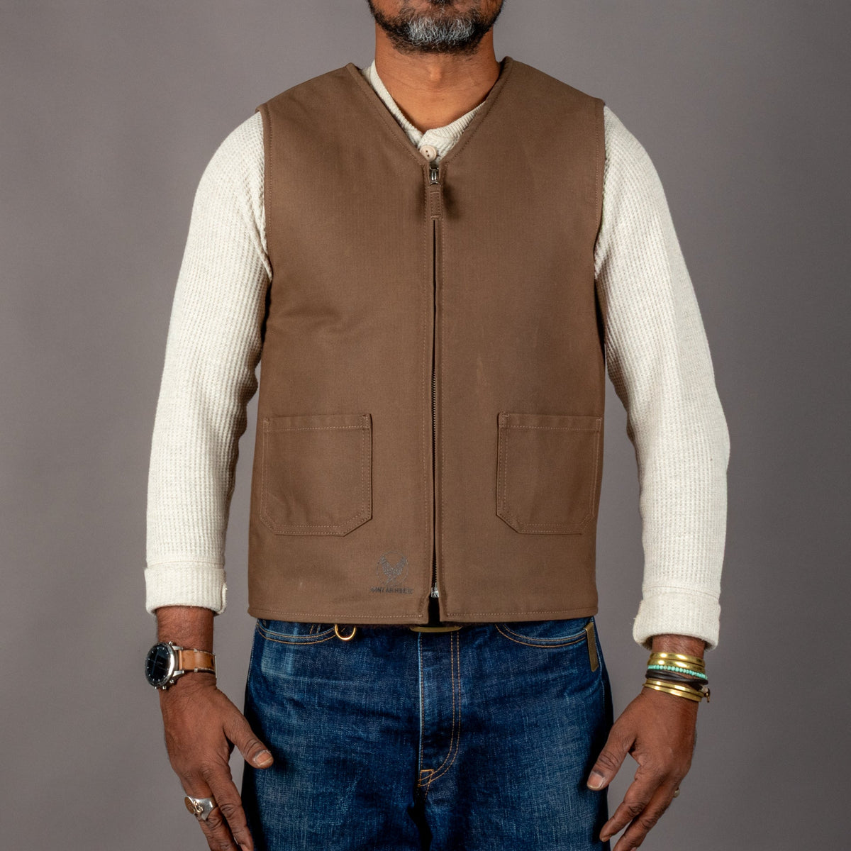 Pike Brothers1942 C2 Vest Waxed KhakiWestenBritish Parts Luzern