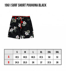 Pike Brothers1961 Surf Short Puuhuna BlackBritish Parts Luzern