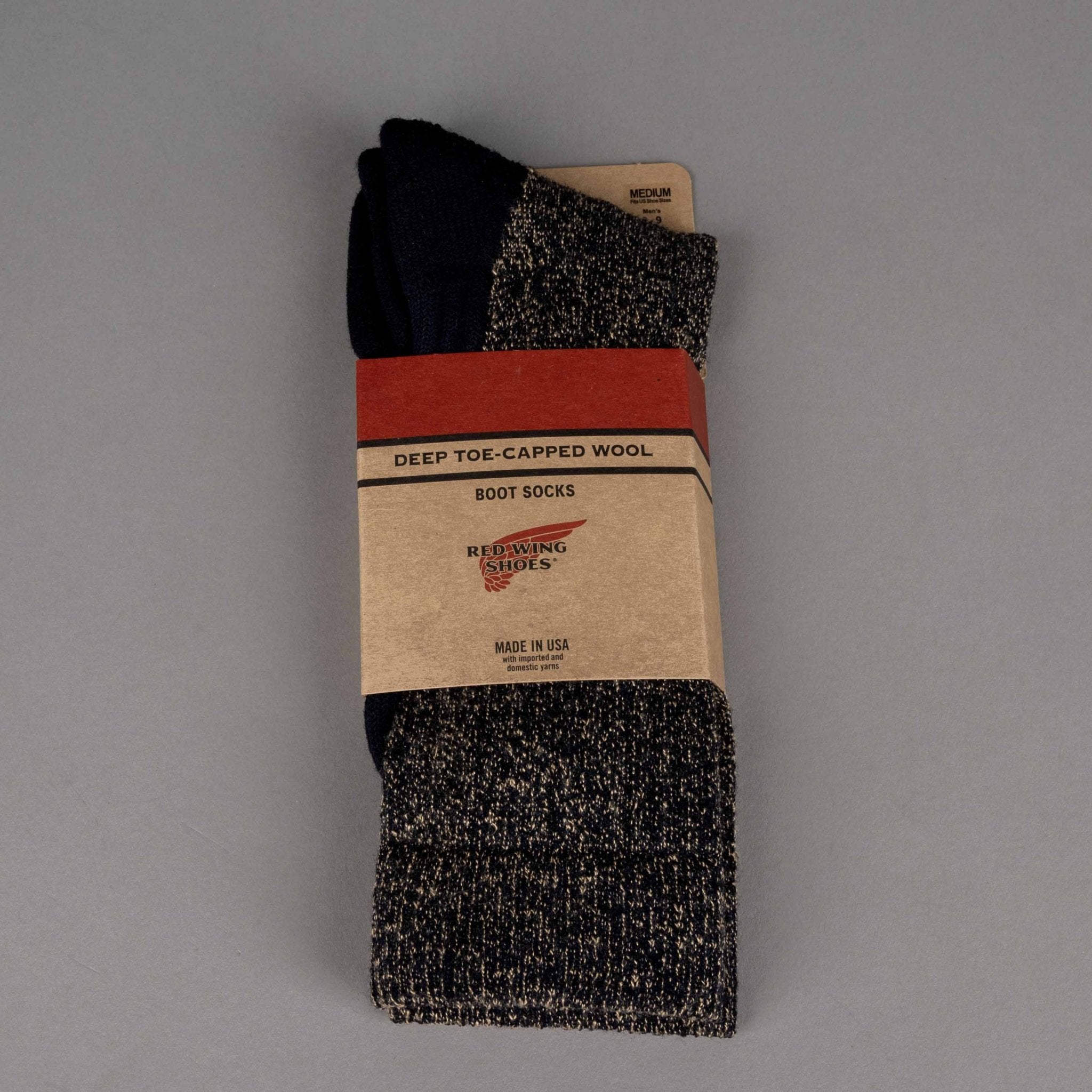 Red Wing ShoesDeep Toe Capped Wool Socken schwarz / khakiSockenBritish Parts Luzern