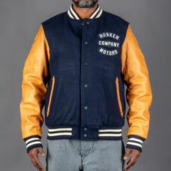 RokkerCollege Jacket Navy / Brown MotorradjackeMotorradjackeBritish Parts Luzern