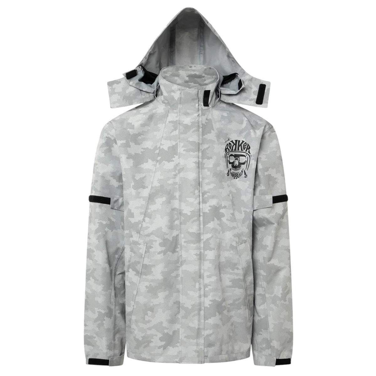 RokkerTRC Rain Set Camo Reflective Grey Motorcycle Jacket British Parts Lucerne