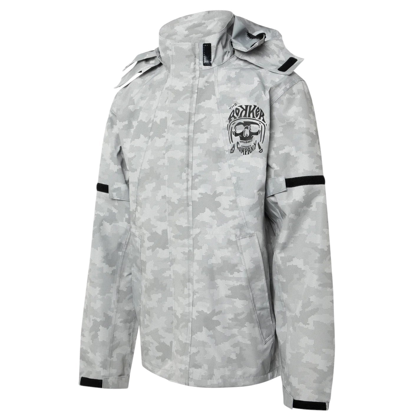 RokkerTRC Rain Set Camo Reflective Grey Motorcycle Jacket British Parts Lucerne
