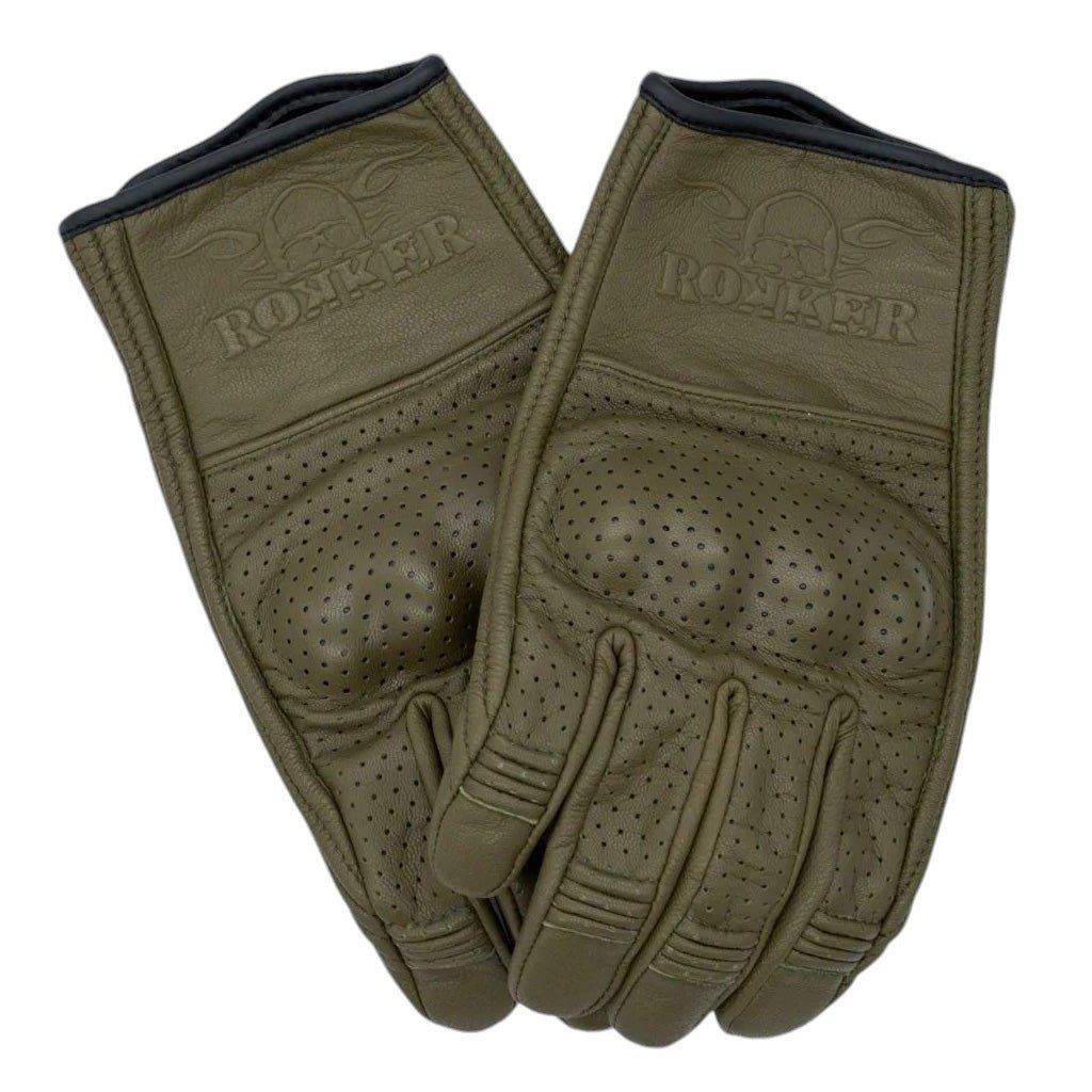 RokkerTucson Motorradhandschuhe perforiert oliveHandschuheBritish Parts Luzern