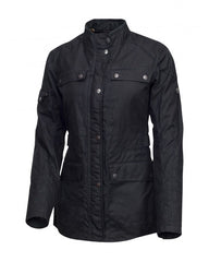 Roland Sands DesignGinger Damen Motorradjacke Waxed Cotton schwarzMotorradjackeBritish Parts Luzern