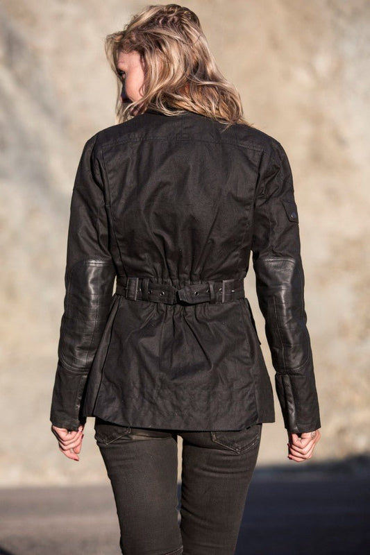 Roland Sands DesignGinger Damen Motorradjacke Waxed Cotton schwarzMotorradjackeBritish Parts Luzern