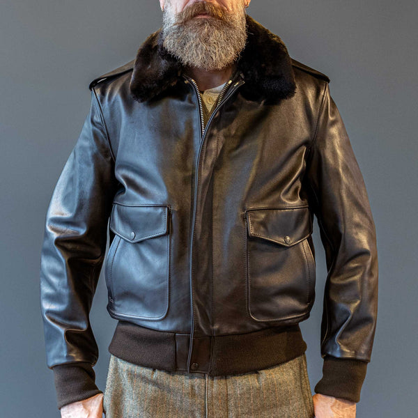 A-2 aviator leather jacket dark brown – British Parts Luzern