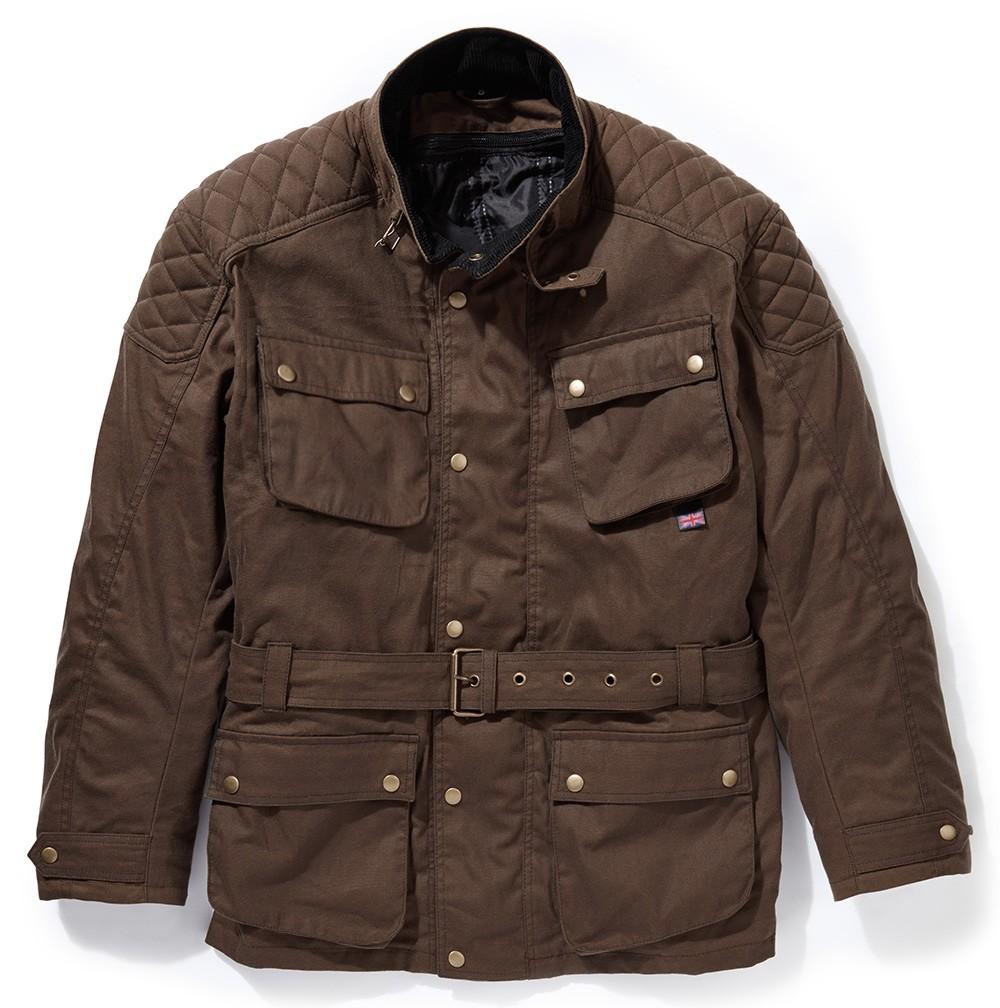 SpeedwearPulford Wax Cotton Motorradjacke in braunMotorradjackeBritish Parts Luzern