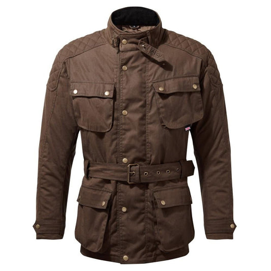 SpeedwearPulford Wax Cotton Motorradjacke in braunMotorradjackeBritish Parts Luzern