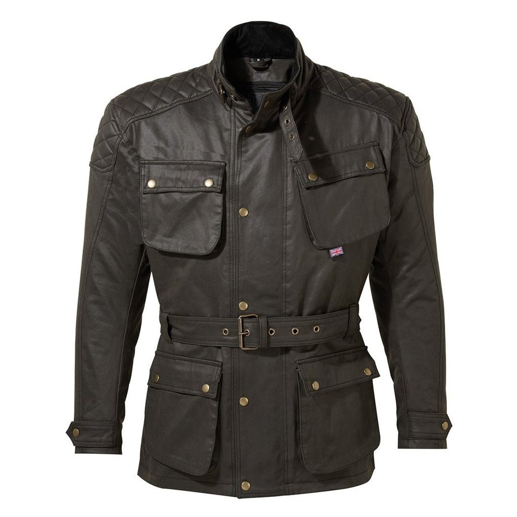 SpeedwearPulford Wax Cotton Motorradjacke in schwarzMotorradjackeBritish Parts Luzern