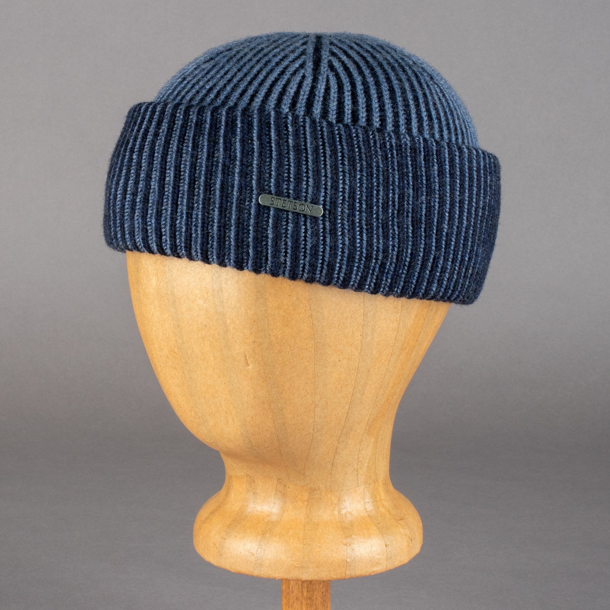 StetsonBeanie aus Merinowolle in Hellblau / NavyMützeBritish Parts Luzern