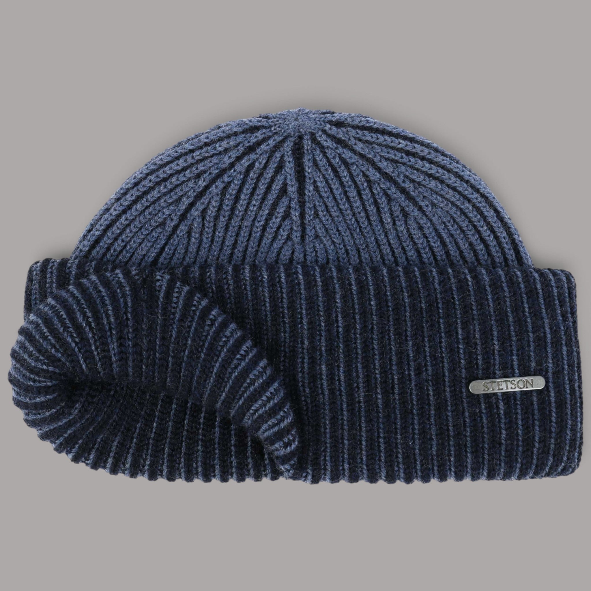 StetsonBeanie aus Merinowolle in Hellblau / NavyMützeBritish Parts Luzern