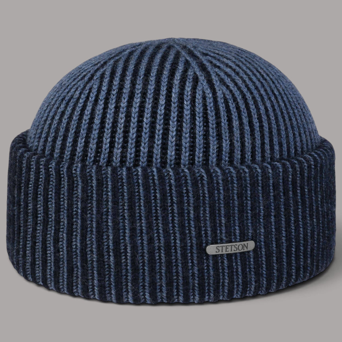 StetsonBeanie aus Merinowolle in Hellblau / NavyMützeBritish Parts Luzern