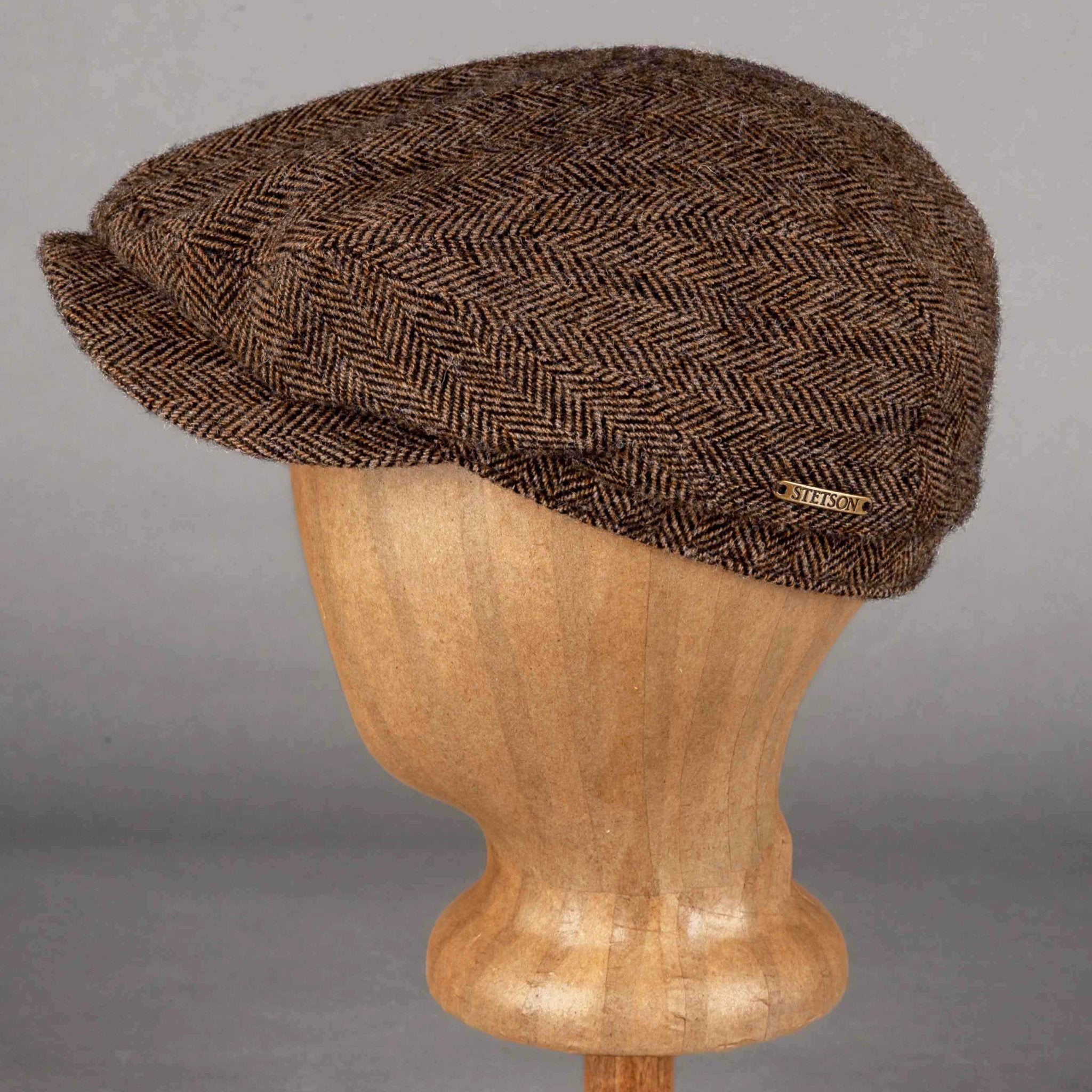 StetsonDriver Cap Schurwolle Herringbone braun - melangeMützeBritish Parts Luzern