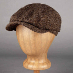 StetsonDriver Cap Schurwolle Herringbone braun - melangeMützeBritish Parts Luzern