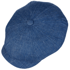 StetsonHatteras Leinen Stripes Schiebermütze blau mit weissen StreifenMützeBritish Parts Luzern