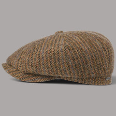 Hatteras virgin wool herringbone pattern in shades of brown