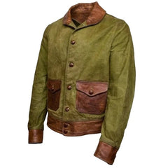 Thedi LeathersSegeltuchjacke mit BüffellederJackenBritish Parts Luzern