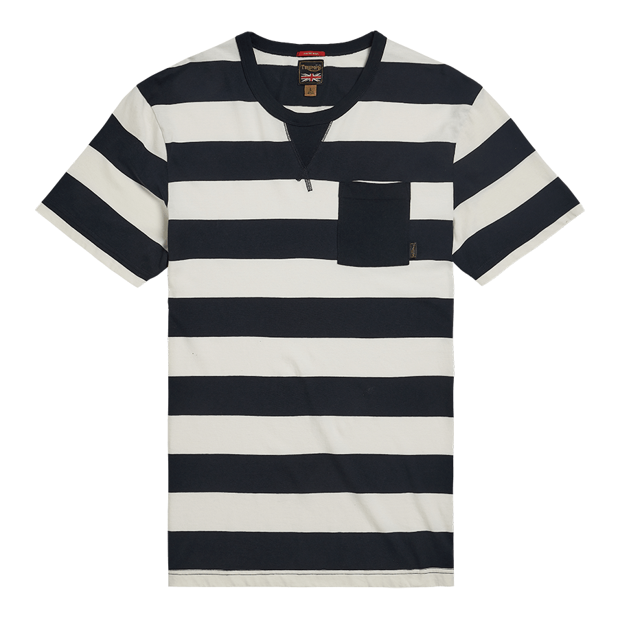 Triumph MotorcyclesBratt Striped T-Shirt in Bone / BlackT-ShirtBritish Parts Luzern