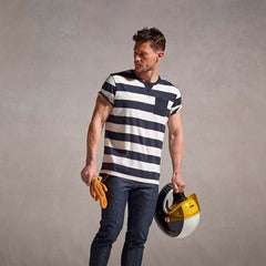 Triumph MotorcyclesBratt Striped T-Shirt in Bone / BlackT-ShirtBritish Parts Luzern