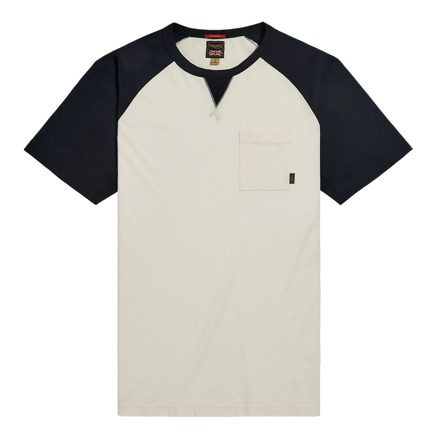 Triumph MotorcyclesFlynn Raglan Pocket T-Shirt in Bone / BlackT-ShirtBritish Parts Luzern