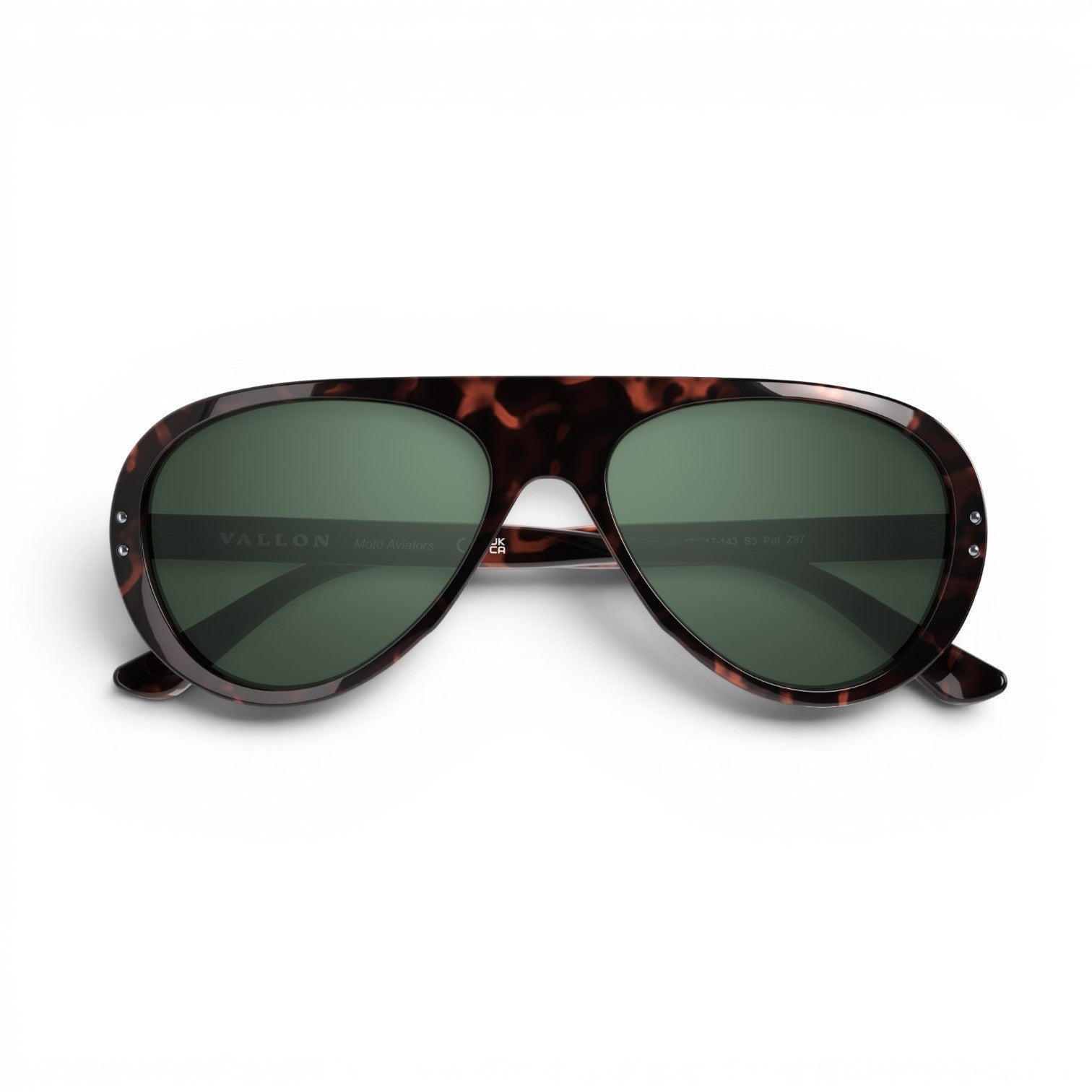 Vallon Royal Enfield Classic Edition Sunglasses - Dark Tortoise - Green Sunglasses British Parts Lucerne