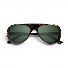 Vallon Royal Enfield Classic Edition Sunglasses - Dark Tortoise - Green Sunglasses British Parts Lucerne