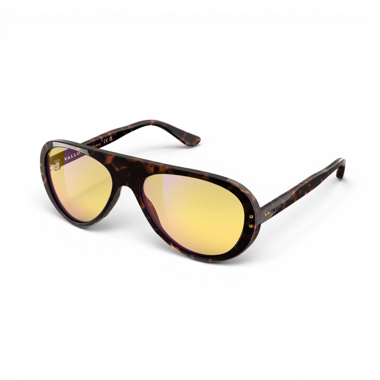 Vallon Royal Enfield Classic Edition Sunglasses - Dark Tortoise - Yellow Sunglasses British Parts Lucerne