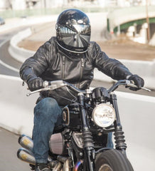 Clash CE Motorradlederjacke in schwarz