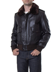 A-2 aviator leather jacket dark brown