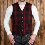 1937 Roamer Vest Red Check Wool