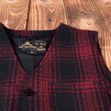 1937 Roamer Vest Red Check Wool