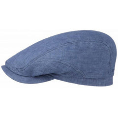Driver Cap linen flat cap blue