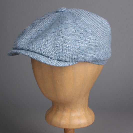 Hatteras Silk flat cap in light blue