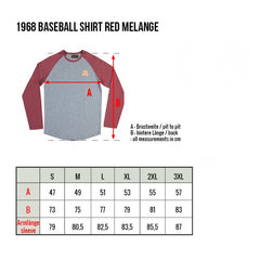 1968 Baseball Shirt LS red melange
