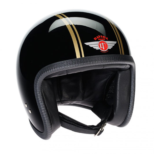 Speedster V3 motorcycle helmet black / gold stripes